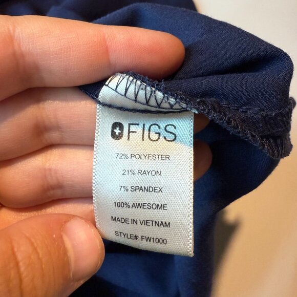 Figs Women XXSP Scrub Set Catarina Top Zamora Pant Navy Blue Drawstring Nurse - Picture 8 of 16